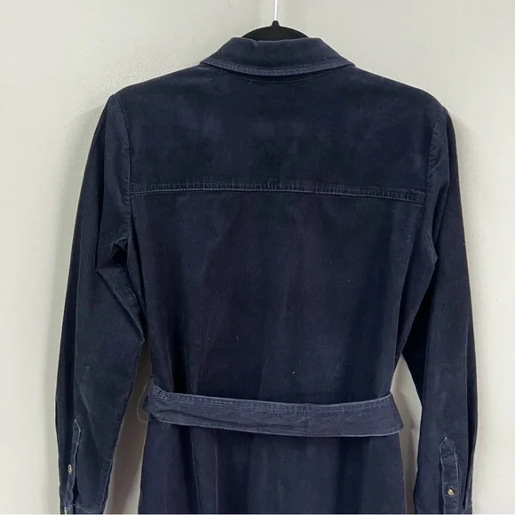 Boden Eloise Corduroy Navy Midi Shirt Dress Size 4 LONG - Picture 9 of 13